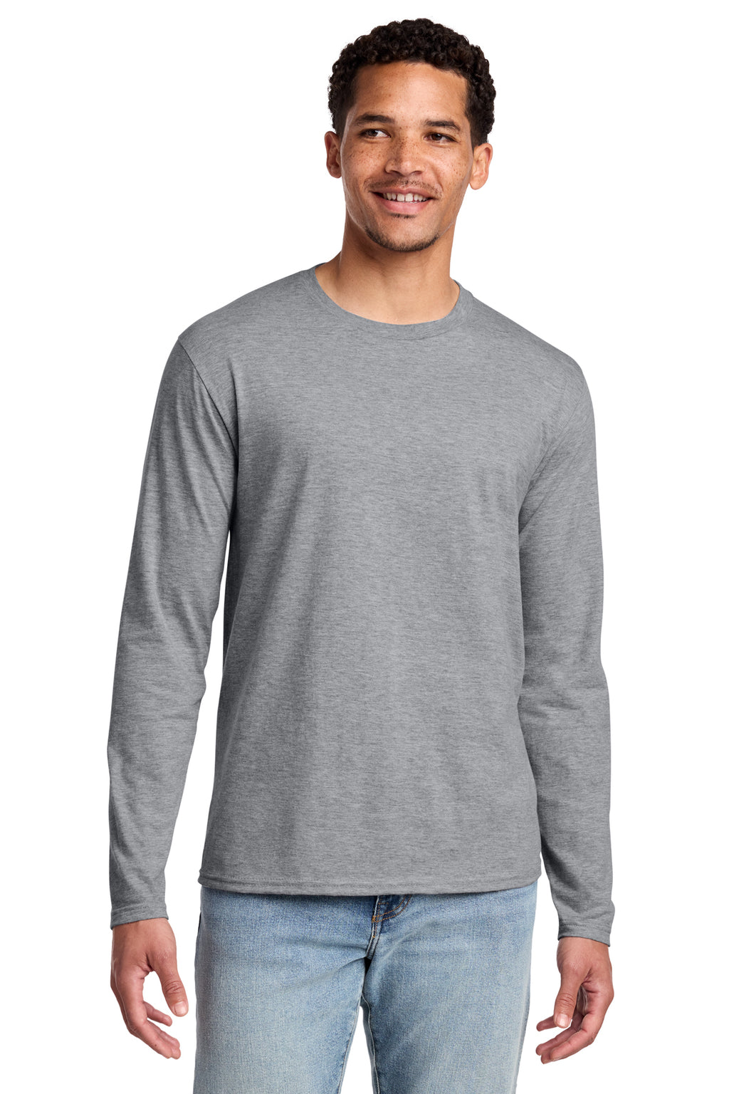 Port & Co Long Sleeve Fan Favorite Tee - Athletic Heather