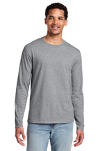 Port & Co Long Sleeve Fan Favorite Tee - Athletic Heather