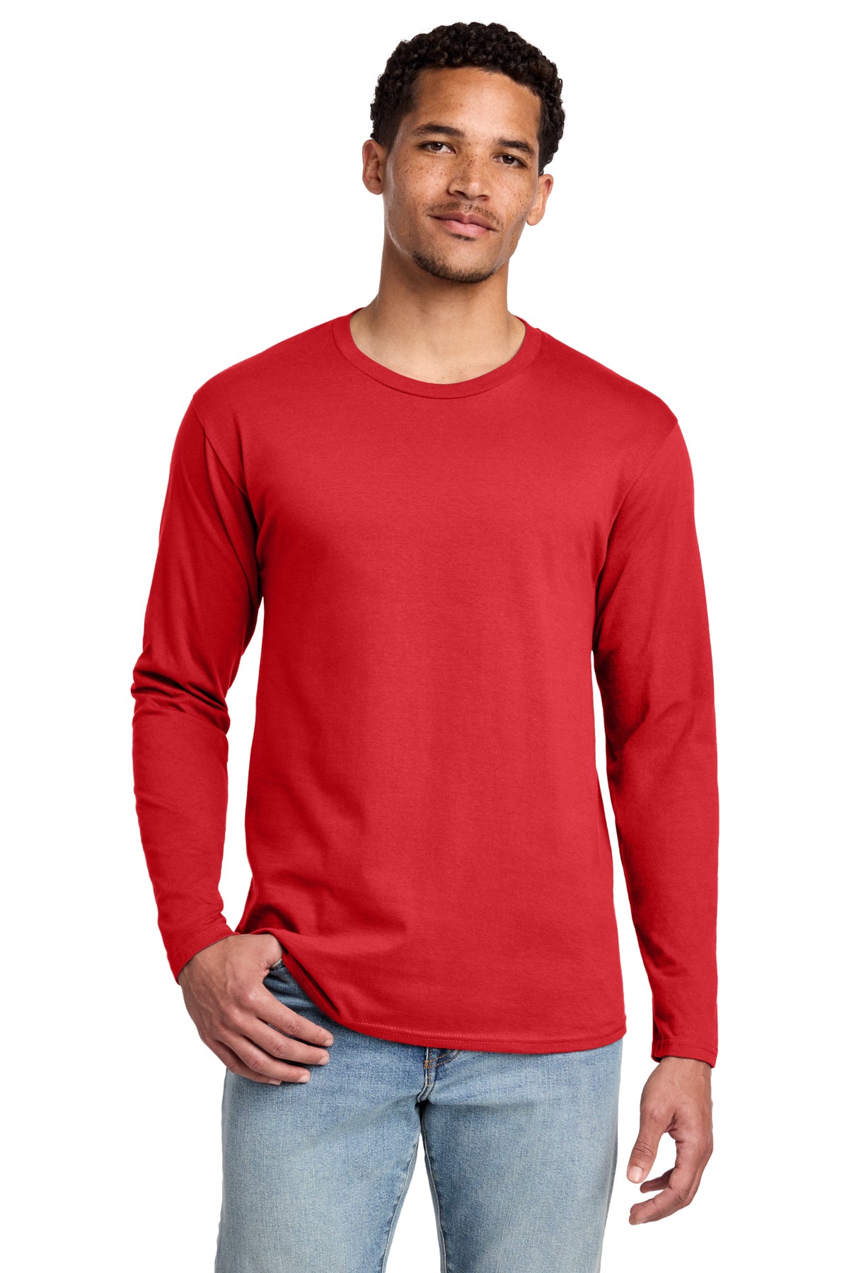 Port & Co Long Sleeve Fan Favorite Tee - Bright Red