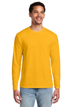 Port & Co Long Sleeve Fan Favorite Tee - Bright Gold