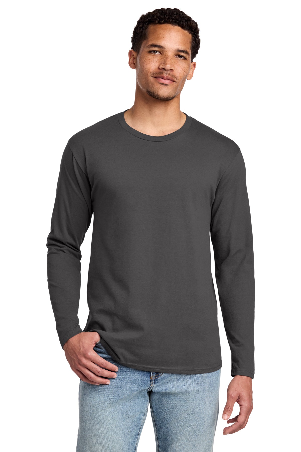 Port & Co Long Sleeve Fan Favorite Tee - Charcoal