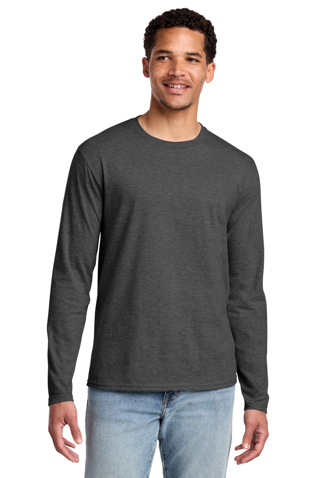 Port & Co Long Sleeve Fan Favorite Tee - Dark Heather Grey
