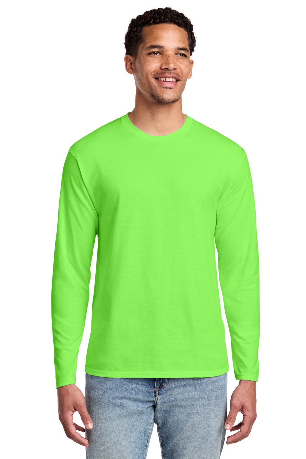 Port & Co Long Sleeve Fan Favorite Tee - Flash Green