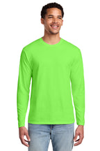Port & Co Long Sleeve Fan Favorite Tee - Flash Green
