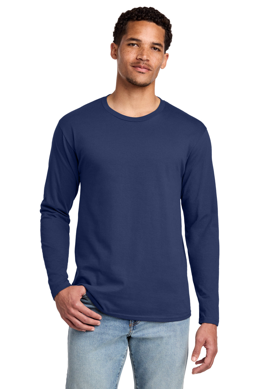 Port & Co Long Sleeve Fan Favorite Tee - Team Navy