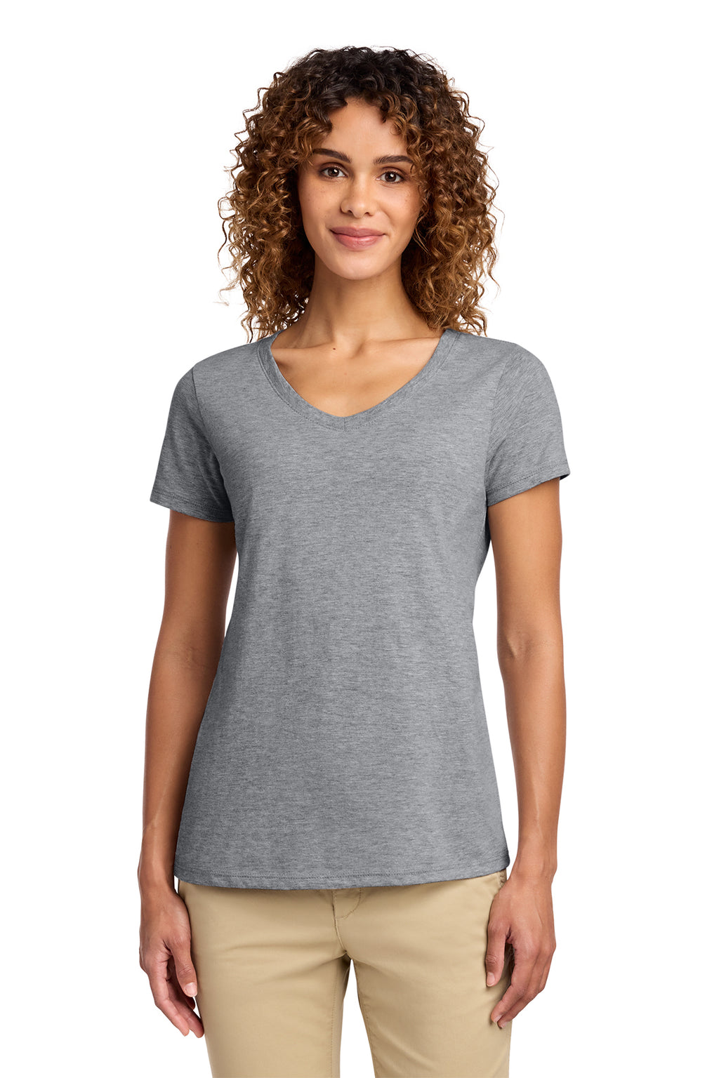 Port & Co Women's Fan Favorite V-Neck Tee - Athletic Heather