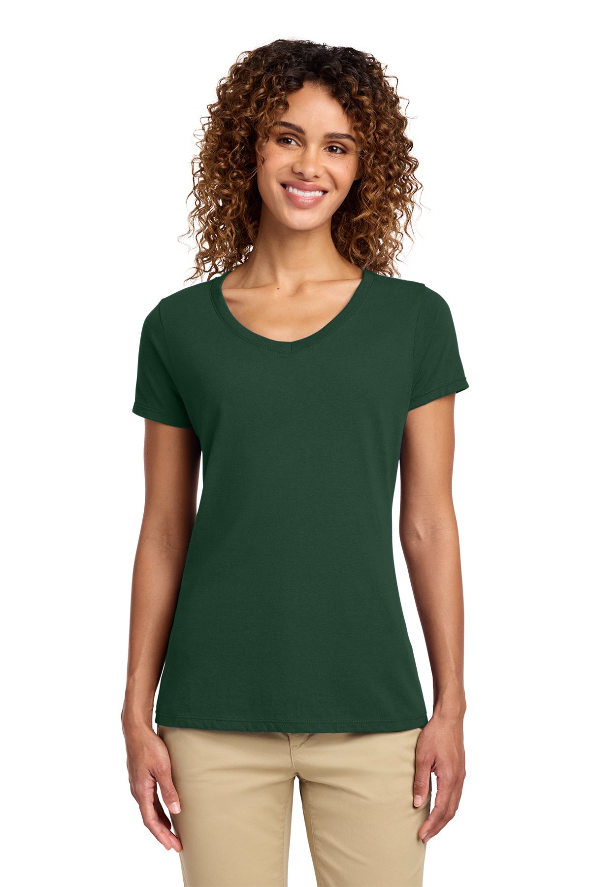 Port & Co Women's Fan Favorite V-Neck Tee - Forest Green