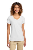 Port & Co Women's Fan Favorite V-Neck Tee - White