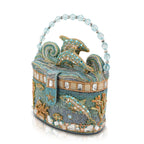 Crystal Dolphin Top Handle Handbag
