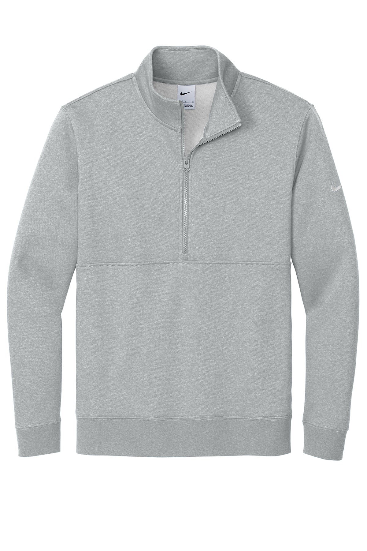 Nike Club Fleece Sleeve Swoosh 1/2-Zip - Dark Grey Heather