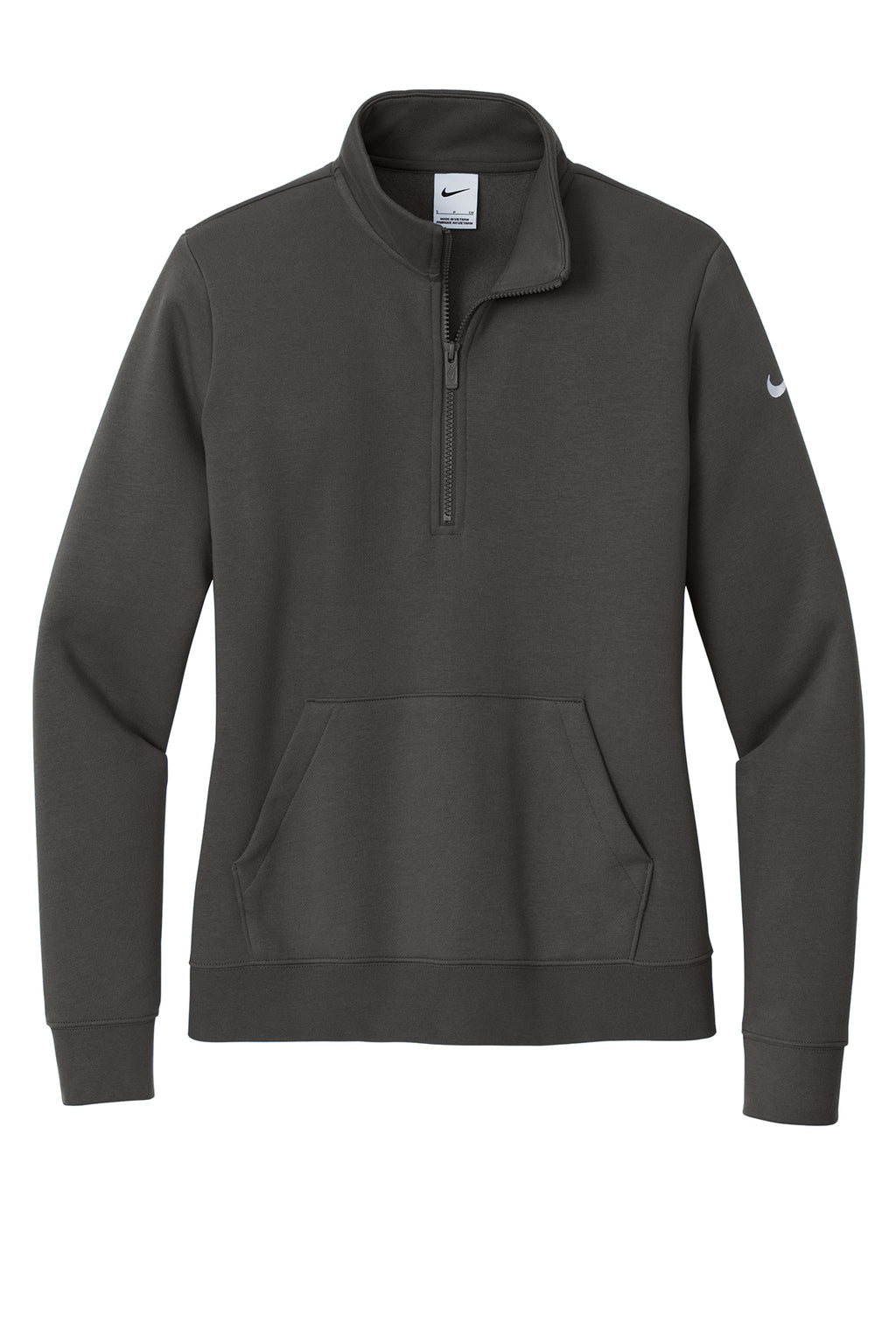 Nike Women's Club Fleece Sleeve Swoosh 1/2-Zip - Anthracite