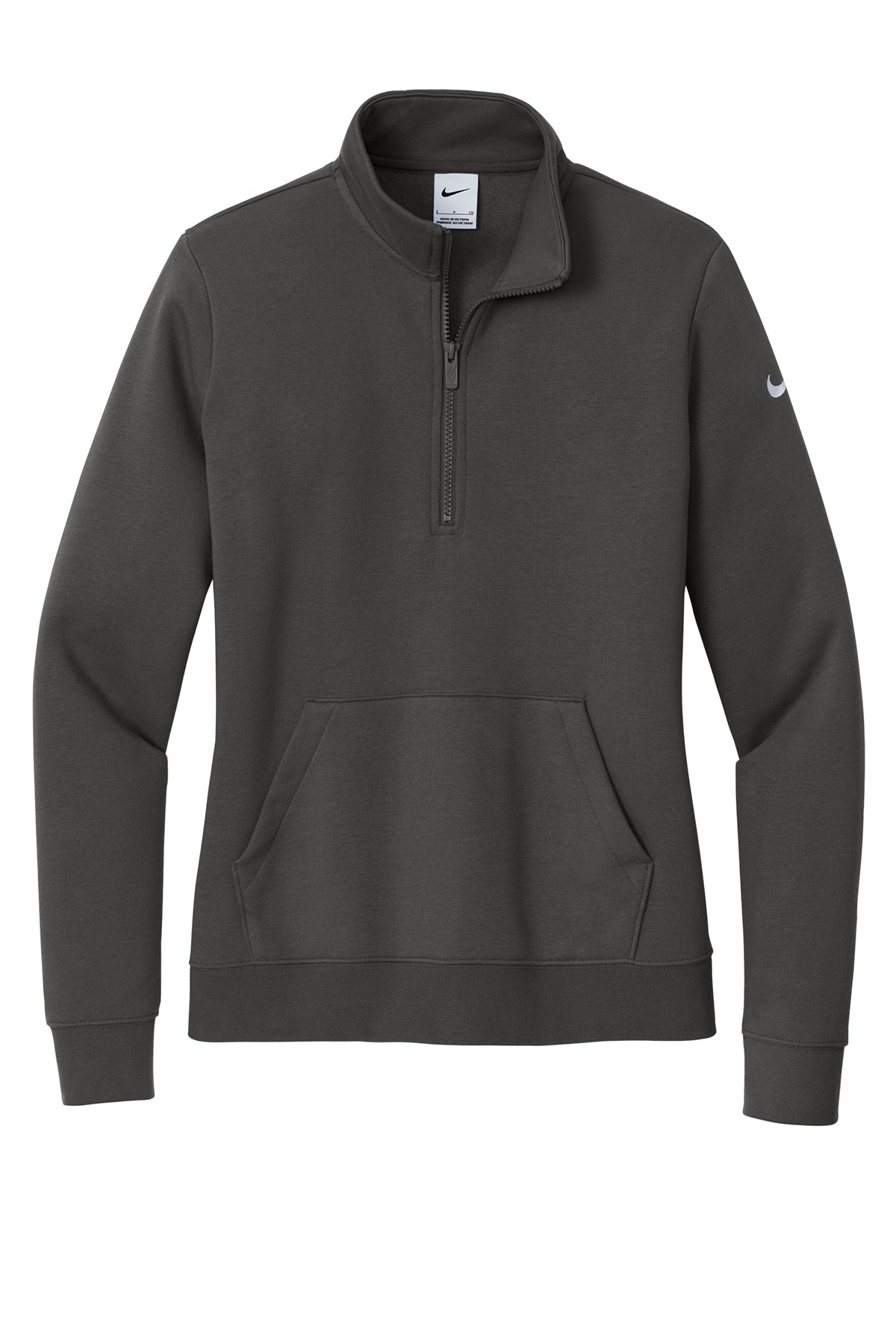 Nike Women's Club Fleece Sleeve Swoosh 1/2-Zip - Anthracite