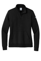 Nike Women's Club Fleece Sleeve Swoosh 1/2-Zip - Black