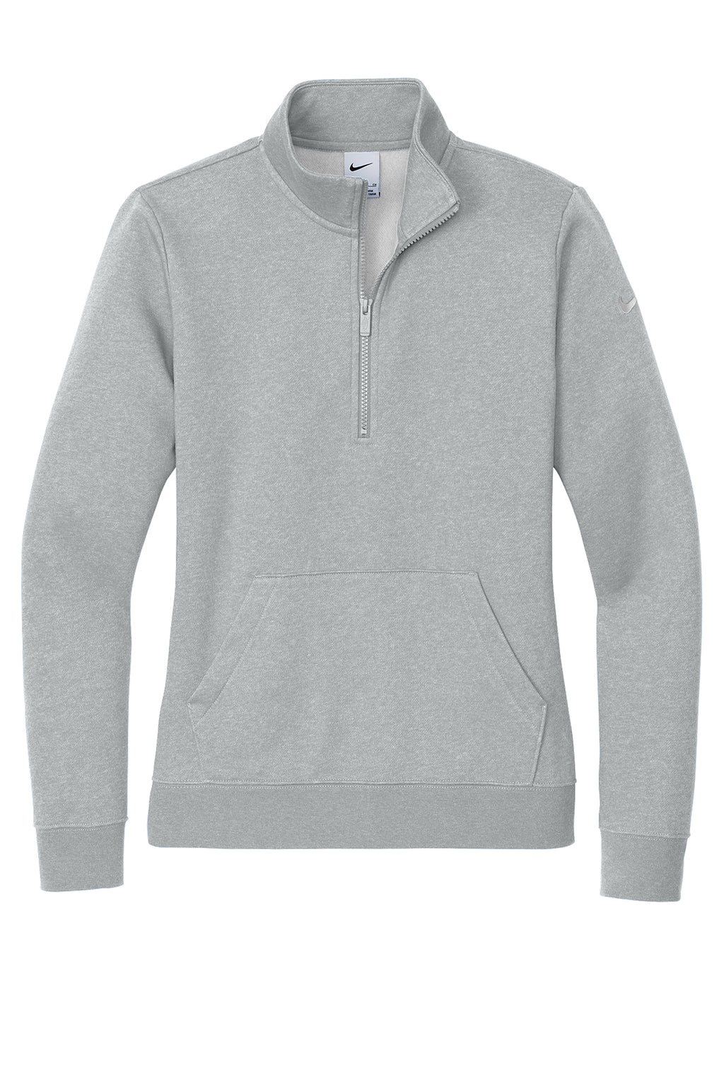 Nike Women's Club Fleece Sleeve Swoosh 1/2-Zip - Dark Grey Heather