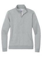 Nike Women's Club Fleece Sleeve Swoosh 1/2-Zip - Dark Grey Heather