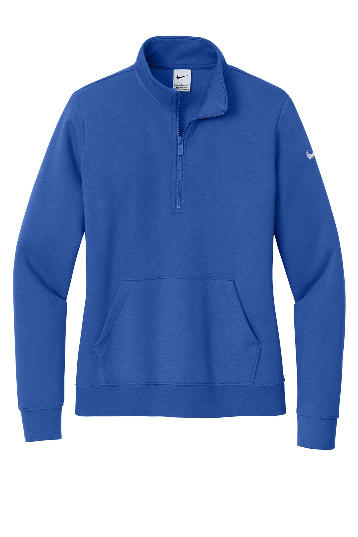 Nike Women's Club Fleece Sleeve Swoosh 1/2-Zip - Game Royal