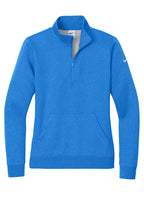 Nike Women's Club Fleece Sleeve Swoosh 1/2-Zip - Light Game Royal Heather