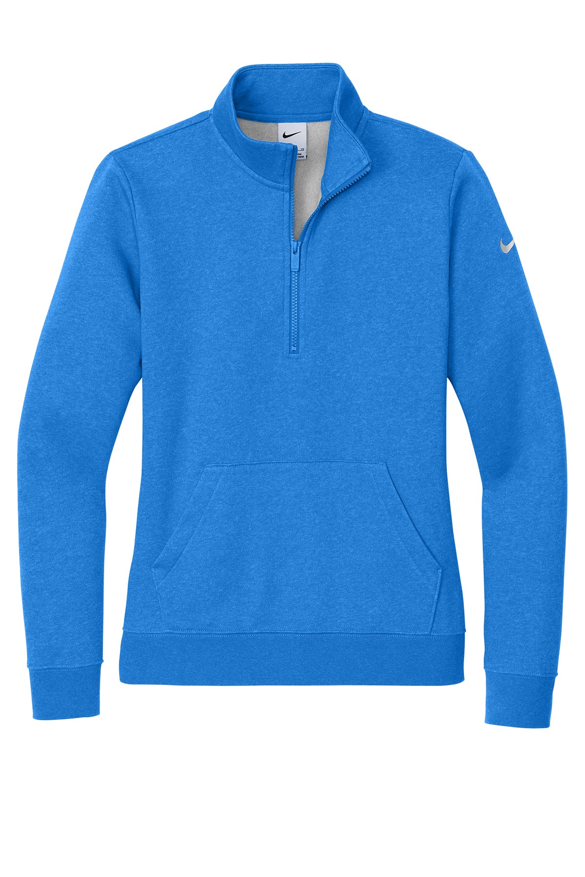 Nike Women's Club Fleece Sleeve Swoosh 1/2-Zip - Light Game Royal Heather