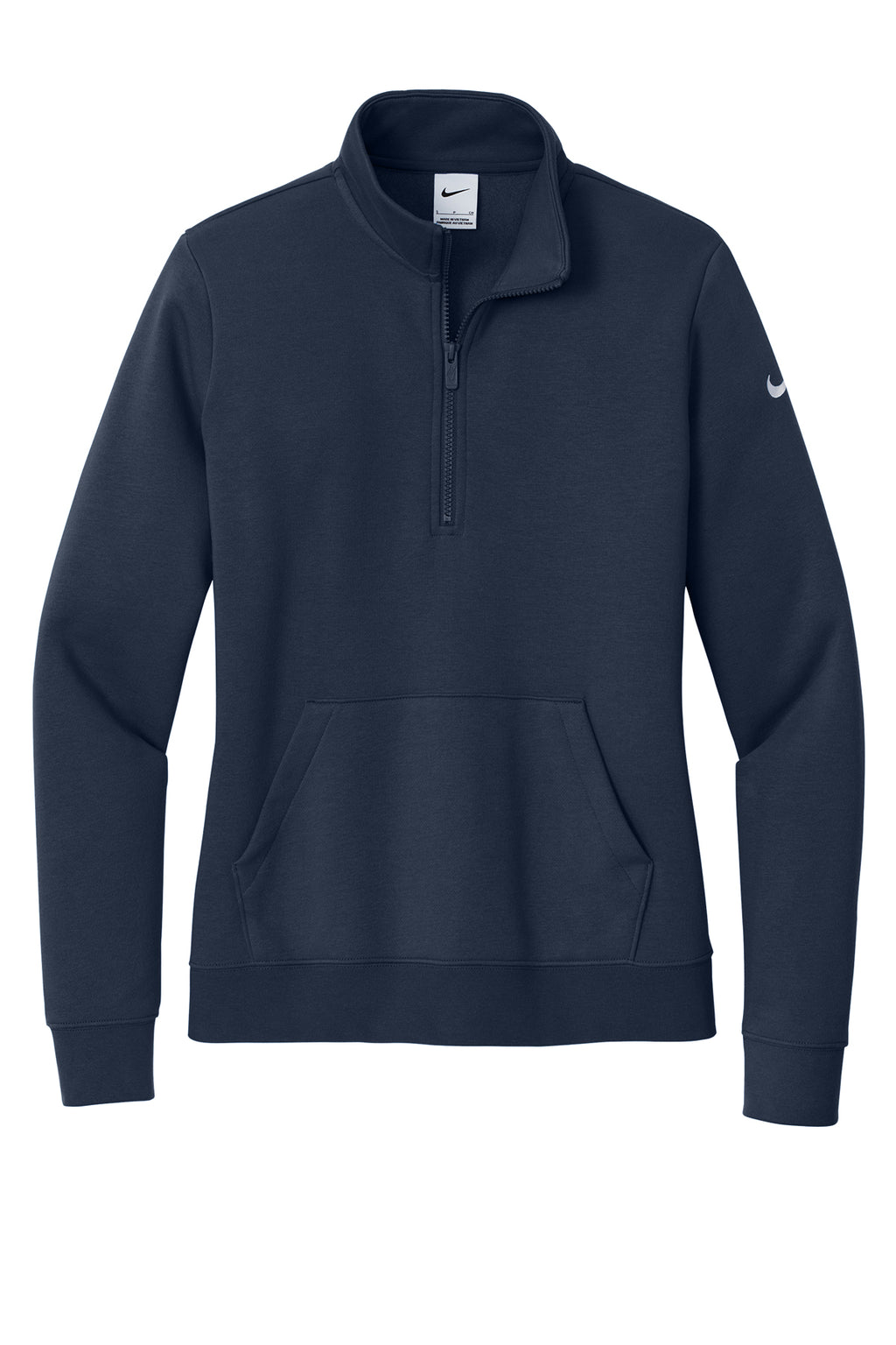 Nike Women's Club Fleece Sleeve Swoosh 1/2-Zip - Midnight Navy