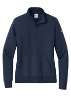 Nike Women's Club Fleece Sleeve Swoosh 1/2-Zip - Midnight Navy