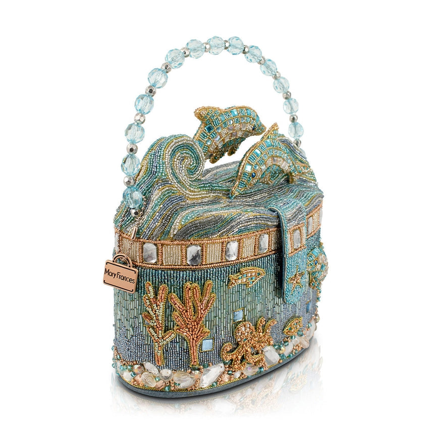Crystal Dolphin Top Handle Handbag