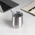 Insulated 12 oz wine tumbler with lid and straw