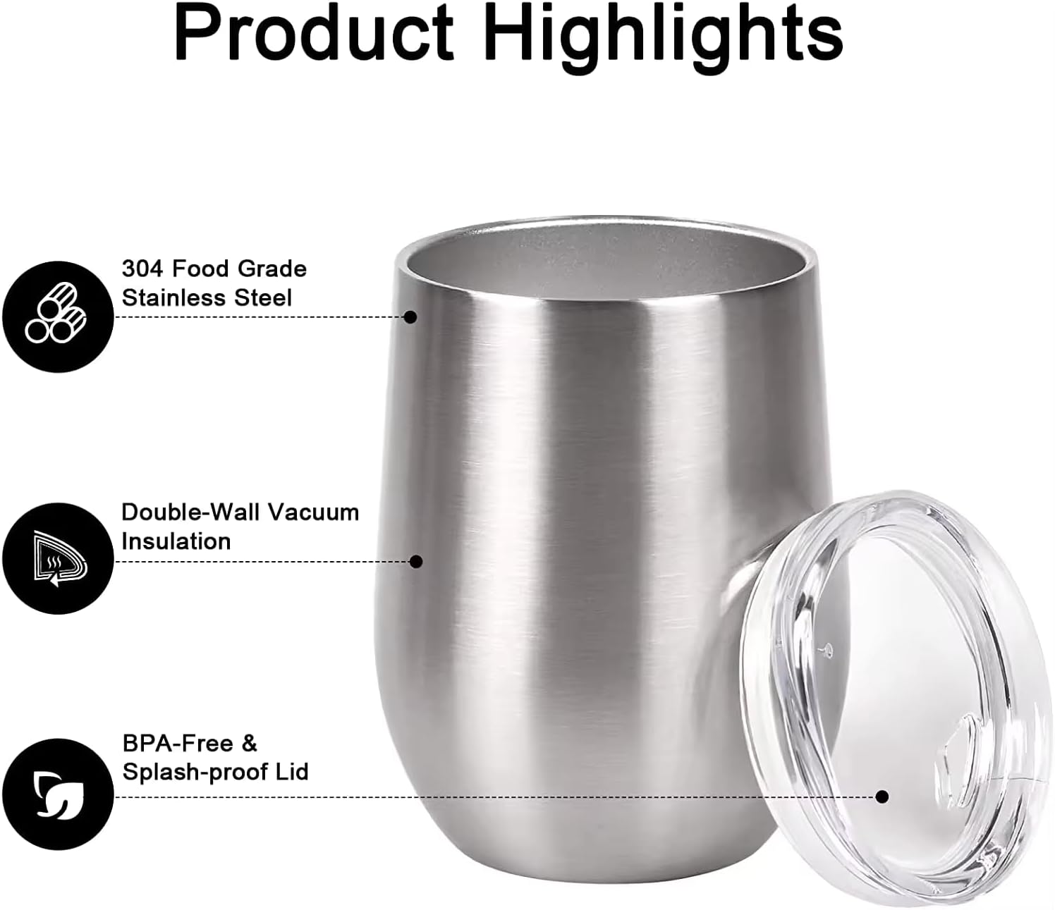 Double wall insulated wine tumbler