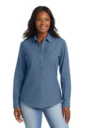 Port & Co™ Women's Long Sleeve Value Denim Shirt