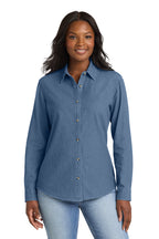 Port & Co™ Women's Long Sleeve Value Denim Shirt