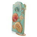 Washed Ashore Beaded Seashell Crossbody Phone Bag
