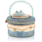 Shipshape Top Handle Beaded Nautical Vacation Handbag