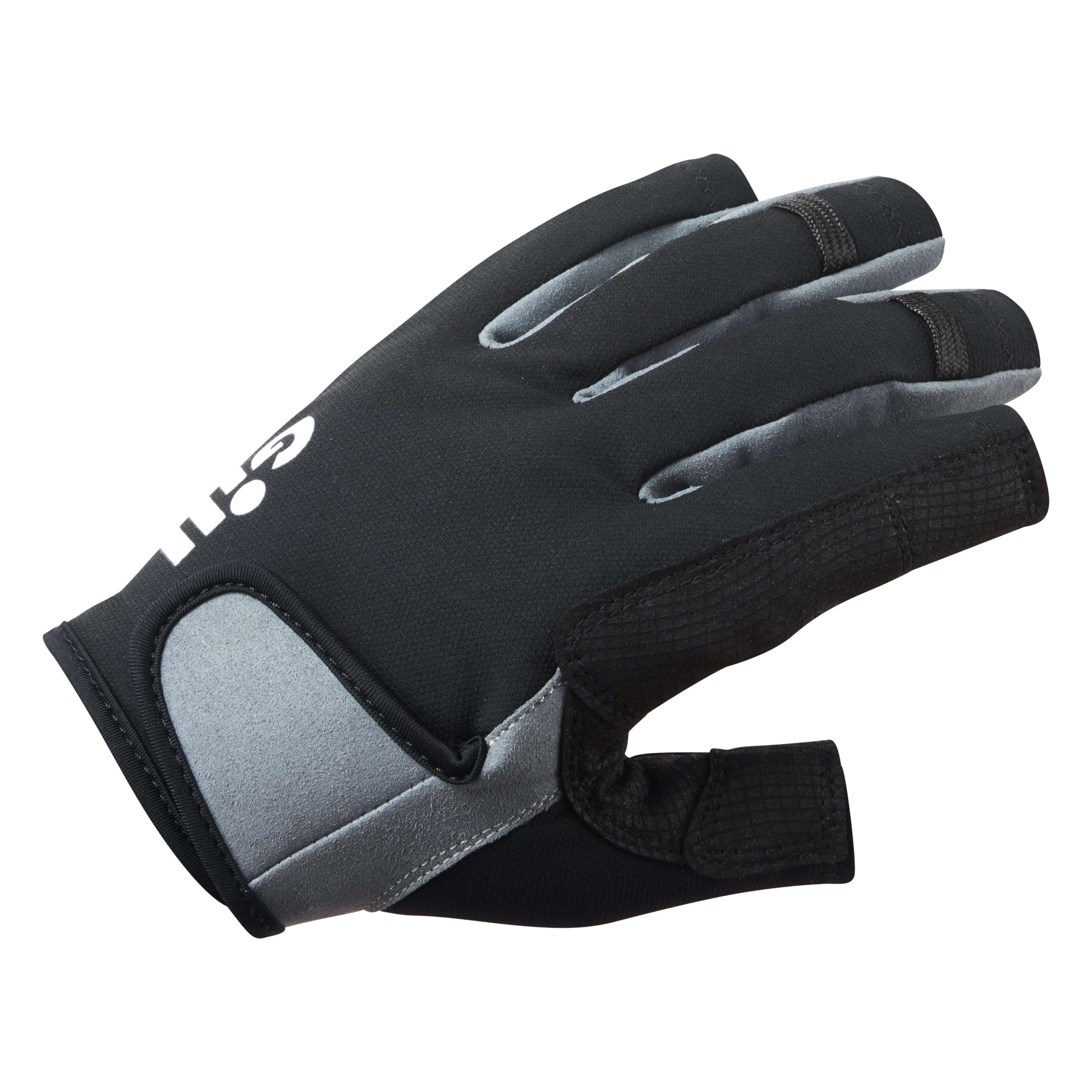 Gill Deckhand Short-Finger Sailing Gloves - Black/Bluejay