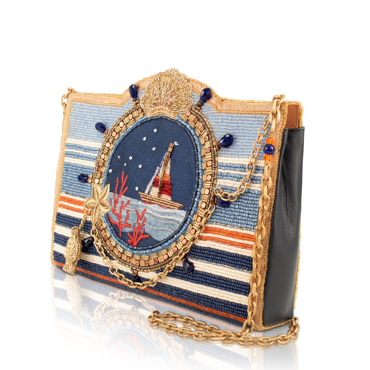 Mary Frances Set Sail Beaded Nautical Crossbody Handbag
