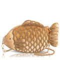 Fresh Catch Gold Beaded Fish Crossbody Handbag