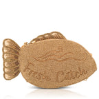 Fresh Catch Gold Beaded Fish Crossbody Handbag