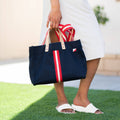 Mini Canvas Striped Box Tote Bag