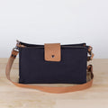 Carmel Canvas and Leather Tote Bag - Black