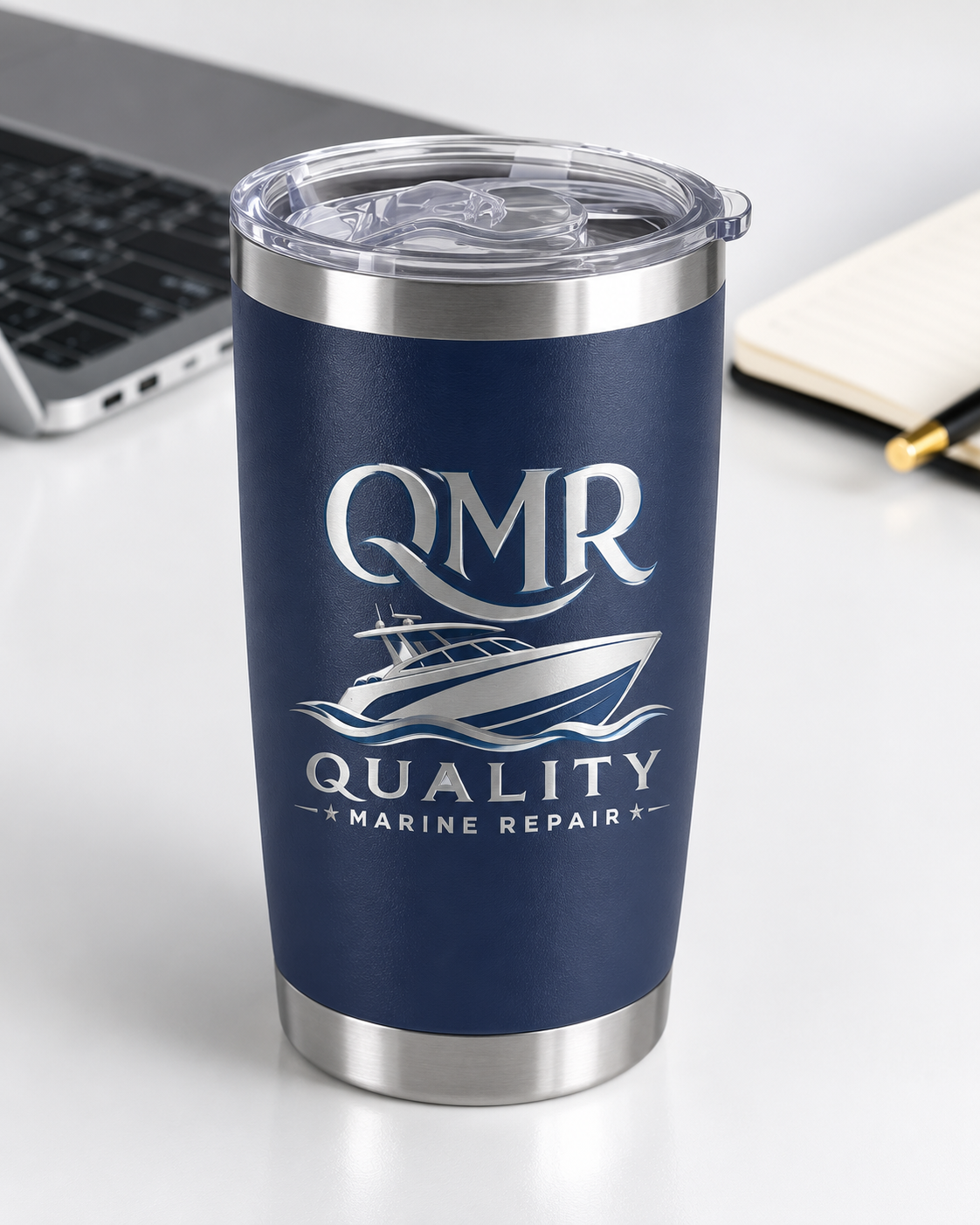 20 oz Insulated Stainless Steel Tumbler with Push Lid & Metal Straw