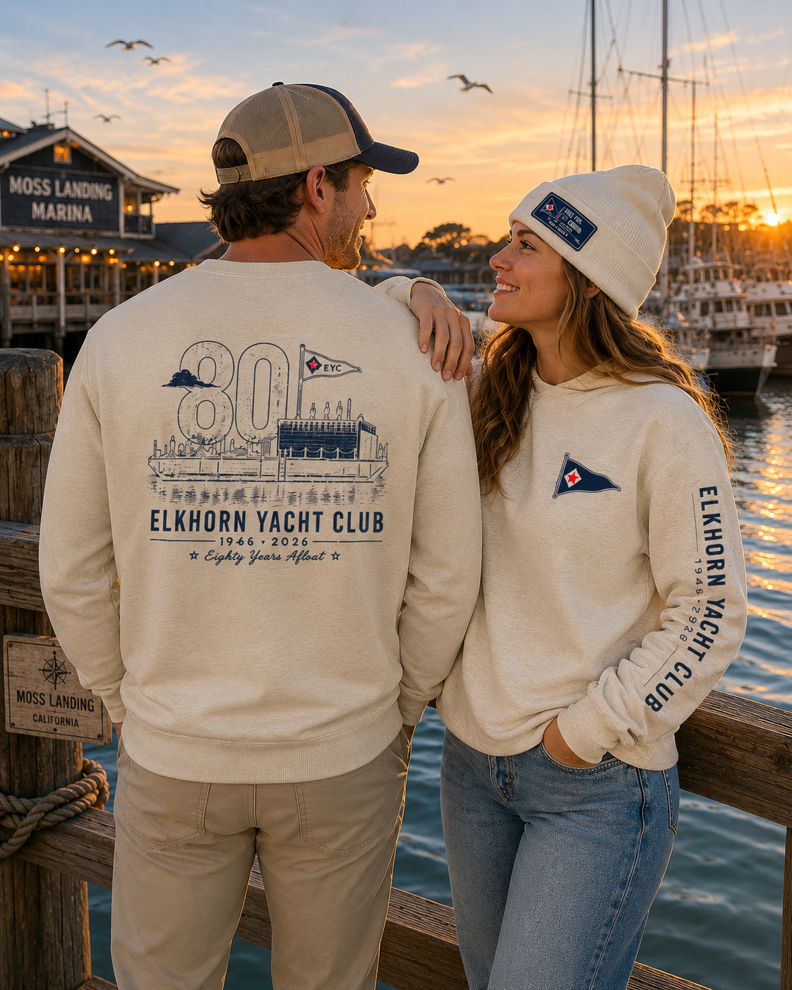 Elkhorn 80th Anniversary Jerzees® NuBlend® Crewneck Sweatshirt for Member Deck Out