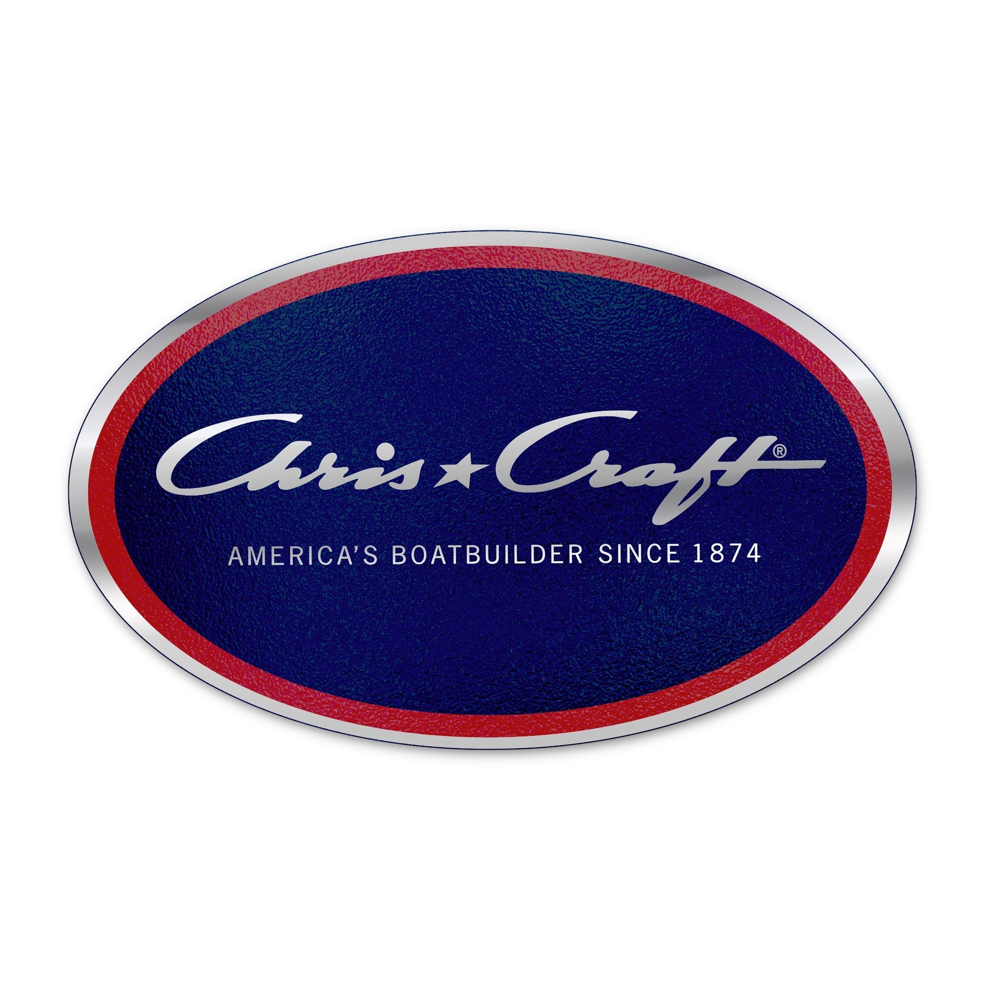 Chris-Craft® Oval Chrome Sticker 5"