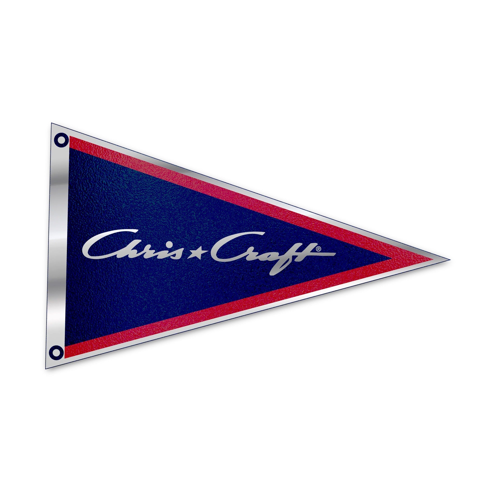 Chris-Craft® Pennant Flag Chrome Sticker 5.5"