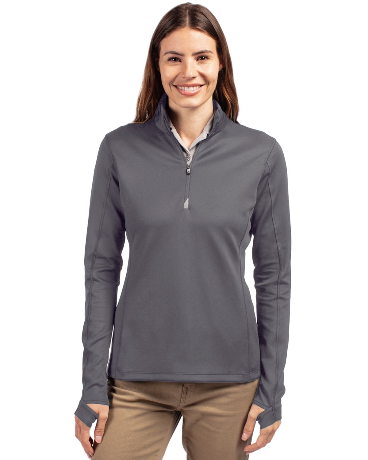 Cutter & Buck® Traverse Stretch Eco Quarter Zip Womens Pullover