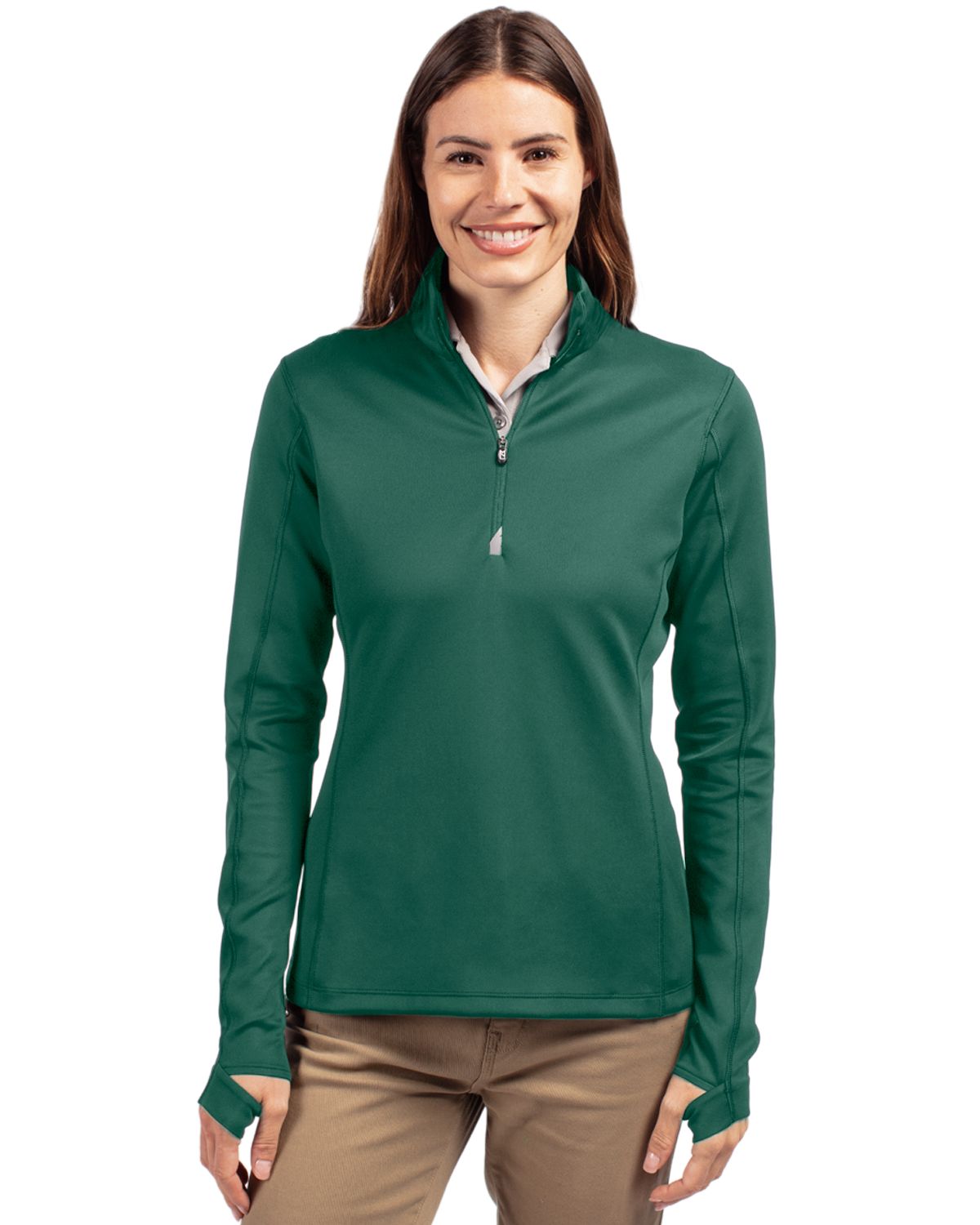 Cutter & Buck Traverse Recycled Smooth Stretch Womens Quarter Zip Pullover