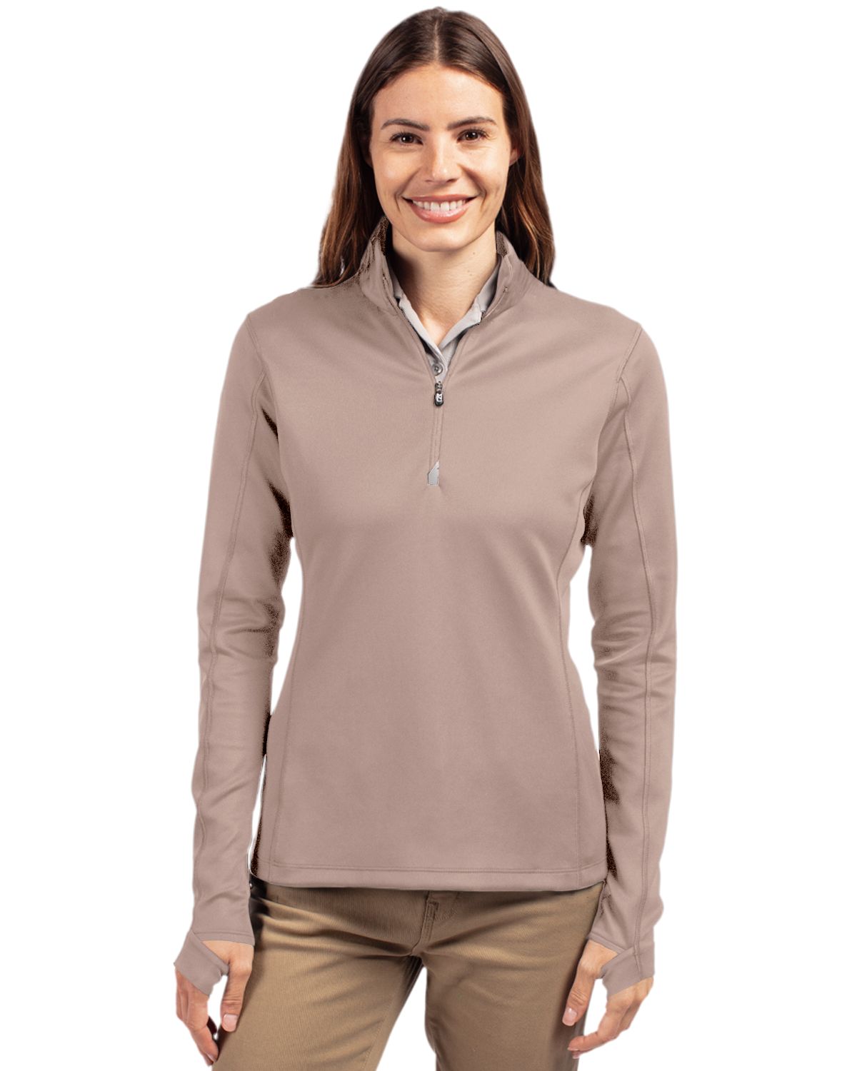 Cutter & Buck® Traverse Stretch Eco Quarter Zip Womens Pullover
