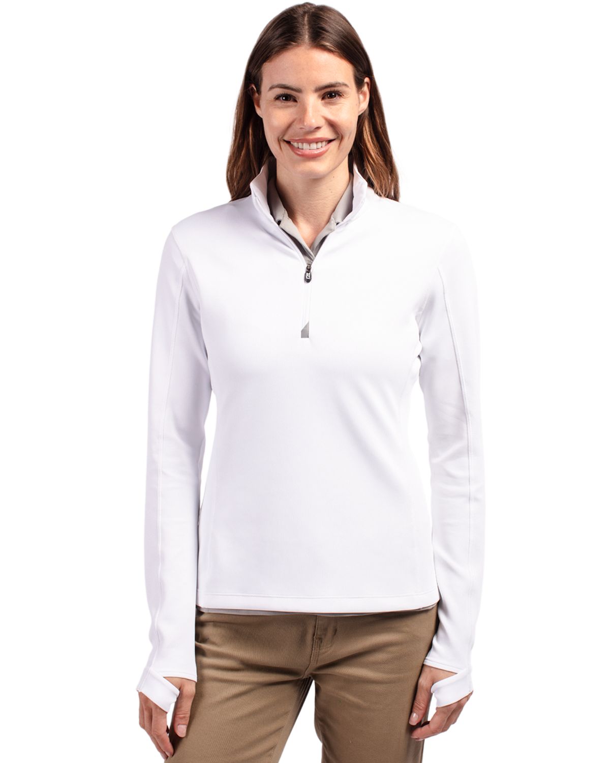 Cutter & Buck® Traverse Stretch Eco Quarter Zip Womens Pullover