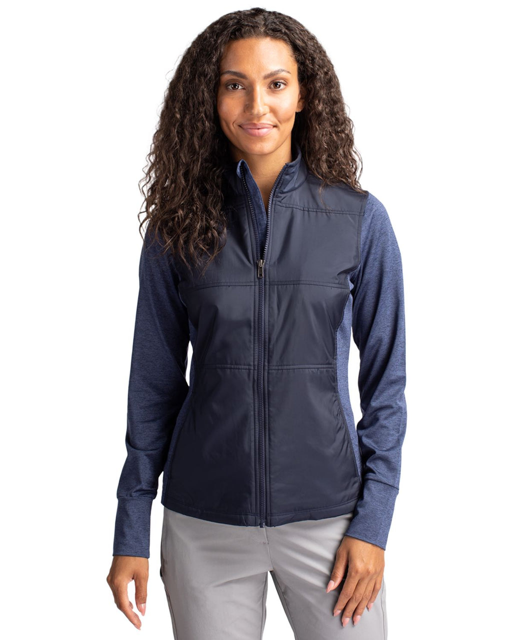 Cutter & Buck® Stealth Hybrid Quilted Womens Full Zip Windbreaker Jacket