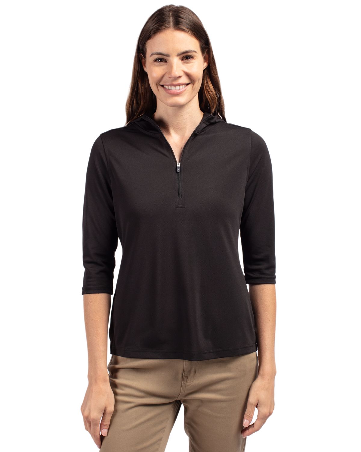 Cutter & Buck® Virtue Eco Pique Recycled Half Zip Pullover Womens Hoodie