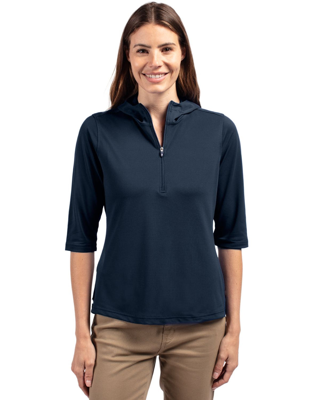 Cutter & Buck® Virtue Eco Pique Recycled Half Zip Pullover Womens Hoodie