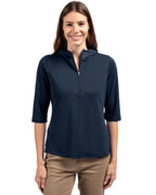 Cutter & Buck® Virtue Eco Pique Recycled Half Zip Pullover Womens Hoodie
