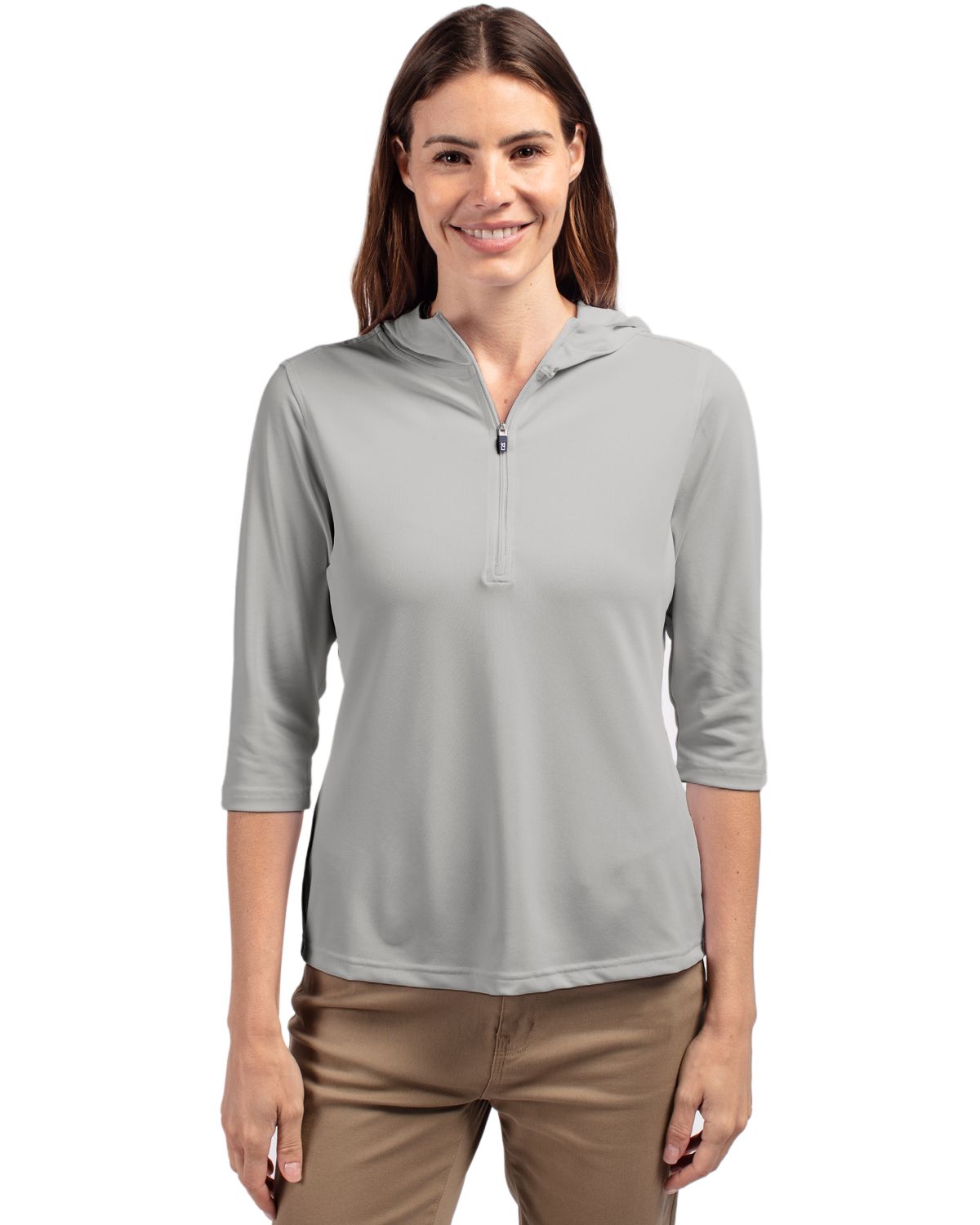 Cutter & Buck® Virtue Eco Pique Recycled Half Zip Pullover Womens Hoodie